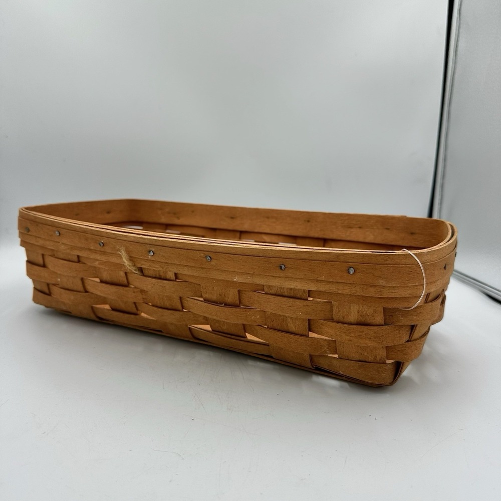 Longaberger 1992 Handwoven Basket – 14" x 7"‎ Signed Dresden Ohio USA